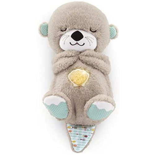 Fisher-Price Soothe 'n Snuggle Otter, Portable Plush Soother with Music, Sounds, Lights and Breathing Motion, Multi