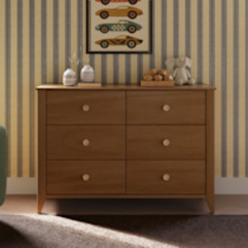 babyletto Sprout 6-Drawer Double Dresser - Chestnut / Natural