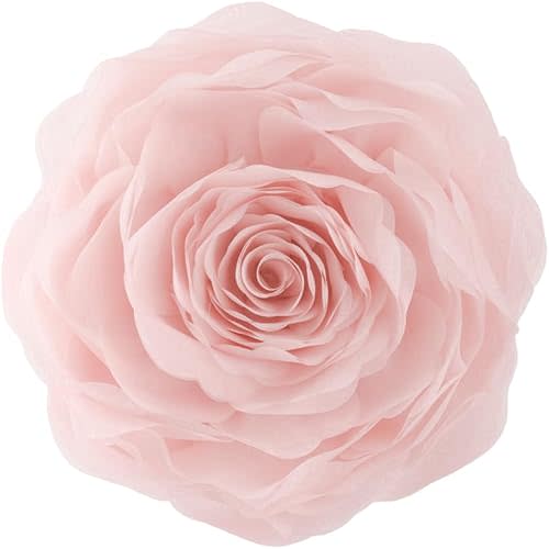 JWH Stereo Flower Throw Pillow Covers Aesthetic Decorative Floral Accent Pillow Cases Round Cushion Handmade Pillowcase for Bedroom Bed Couch Chair Car 12 Inch Peach Pink