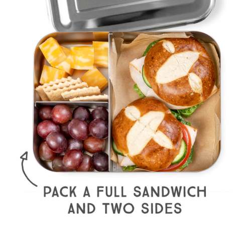 LunchBots Trio Stainless Steel 3 Compartment Bento Box