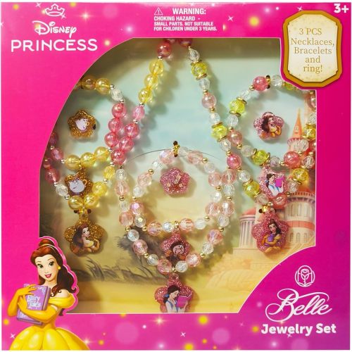 LUV HER Disney Girls Jewelry Set - Dress up Toy Jewelry Box Set with Bead Necklace, Bracelet and Ring - Play Accessories - Ages 3+