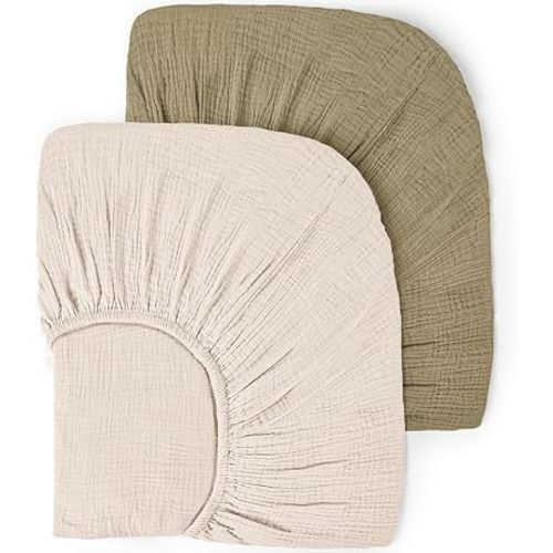lulumoon Muslin Crib Sheets for Baby: 52x28 Fit for Standard Crib Mattress