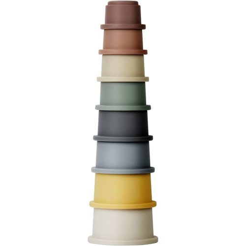Mini Tudou 8 Pcs Stacking Cup Toys, Nesting Cups Toy, Baby Bathing Toy & Building Toy for Early Educational Develop Montessori Toy for 6 Month+ Boys & Girls