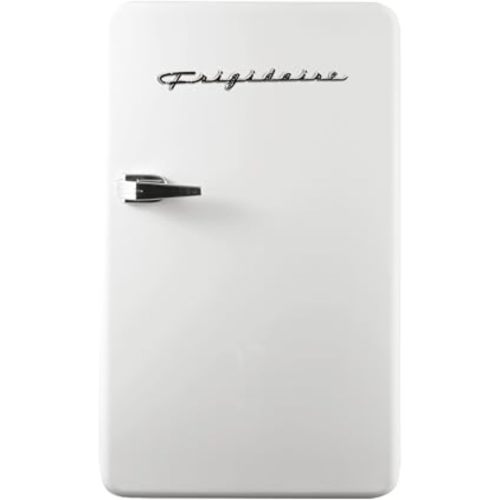Frigidaire Retro Compact Refrigerator with Chiller, 3.2 cu ft Countertop Fridge, Built-In Bottle Opener, Rounded Corners, Premium, for Office, Bedroom, Dorm Room, Cabin, 18.5D x 20W x 31.5H (White)