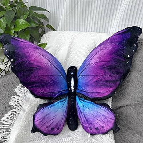 Kobataro Butterfly Decorations Pillow Decorative Throw-Pillow Stuffed Animal Plush Gifts for Women Decor for Room Home Garden 24.4" x 16.5"