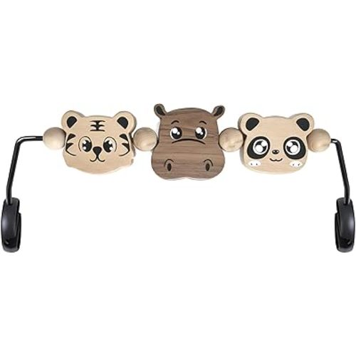 Baby Bjorn Bouncer Toy Bar – Durable Wooden Baby Bouncer Toy Bar Attachment, Easy to Attach and Remove, 360° Rotating,Made of Natural Wood and Incorporating Animal Elements