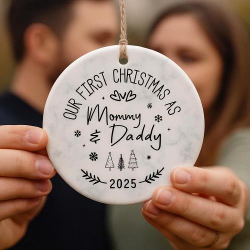 New Parents Ornament, New Parents Expecting Parents Gift, Baby Announcement, Our First Christmas as Mommy and Daddy, New Parents Gift