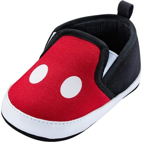 Disney Mickey & Minnie Mouse Infant Slip-On Shoes, Baby Crib Sneakers, Sizes 3–18 Months