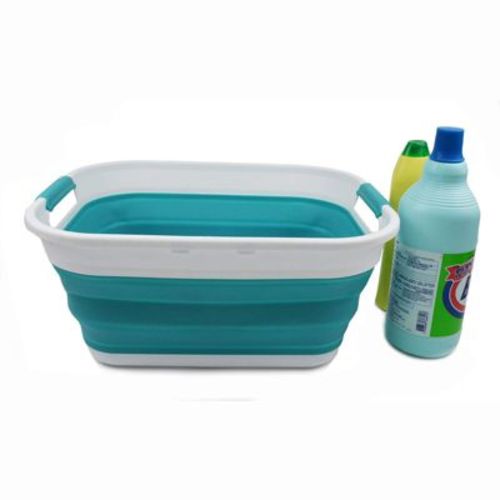 SAMMART Collapsible Portable Washing Tub 17.5L (4.6 Gallon), Bright Blue