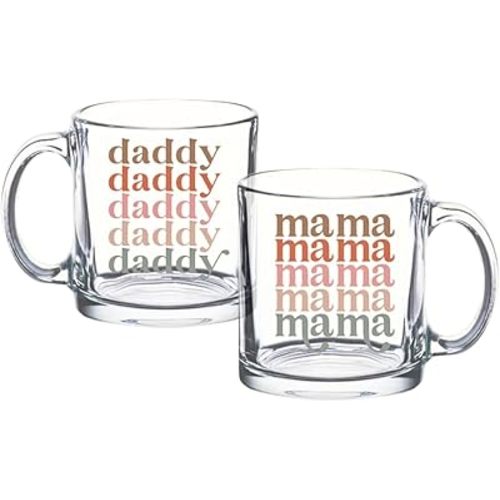 Tipit Drinkware Pregnancy Gift Set – Mom and Dad Coffee Mugs – Baby Shower Gifts for Expecting Parents, New Mom and Dad Mug Set