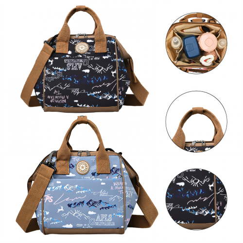 TELOLY 2Pcs Diaper Bag,8.7"*5.5"*9.1" Mini Diaper Bag,Baby Boy Diaper Bag With Insulated Pockets