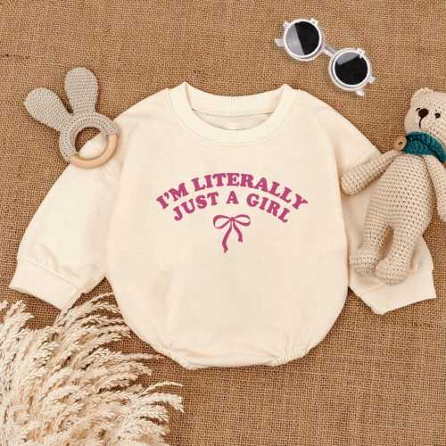I'm Literally Just A Girl Baby Outfit, Coquette Baby Girl, Bubble Romper Baby Girl, Birthday Baby Gift, Cute Bow Baby Bodysuit, Baby Gift