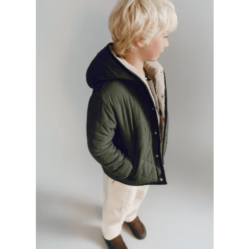 Fur-effect quilted coat - Kids | MANGO USA