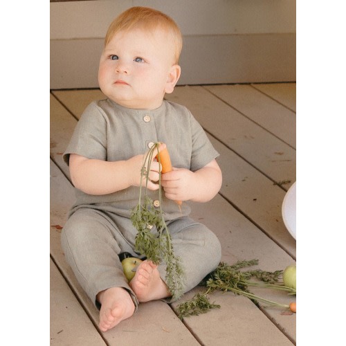Sami ll Linen Jumper – Olive and Cradle