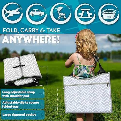 Kenley Kids Travel Tray, Toddler Car Seat Lap Tray, Road Trip Essentials Activity Table (Pink/Gray)