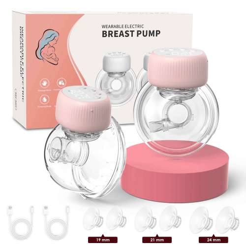 Hands Free Wearable Breast Pump, 4 Modes & 48 Adjustable Levels, Smart LCD Display, Large Capacity Battery, 3D Anatomical Interface