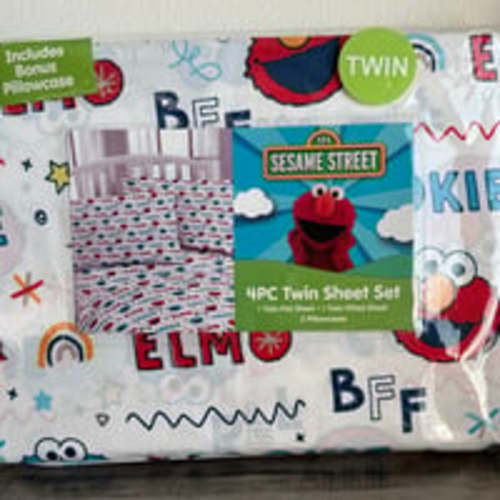Sesame Street 4pc Twin Sheet Set New