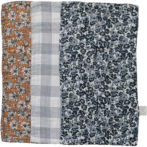 Mebie Baby Burp Cloths, Summer Floral, Muslin Burp Cloth Set for Spit Up, Drool, and More, Boho Burp Cloths for Baby Boy and Girl, Baby Must Haves for Registry Lists and Gifts for Newborns