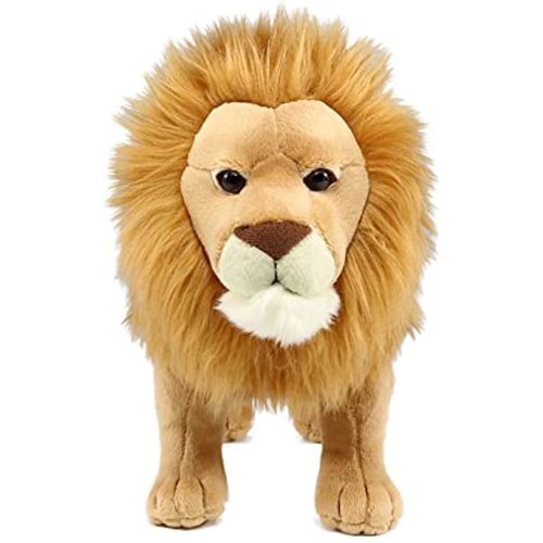 Lion Stuffed Animal, Lifelike Plush Toy, 12 Inches Length