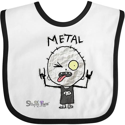 inktastic Metal Face Baby Bib - Gus Fink Studios