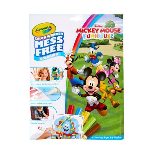 Crayola Color Wonder Mickey Mouse Roadster Racer Coloring Pages Set: Mess Free Disney Junior Sheets, 18 Pages, Ages 3+