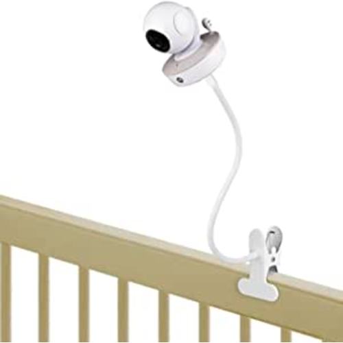 Gooseneck Baby Monitor Mount for Motorola, Owlet, VAVA, Arlo Baby Monitor and Most Universal Baby Monitor Camera, Flexible Baby Monitor Holder Without Tools or Wall Damage - White