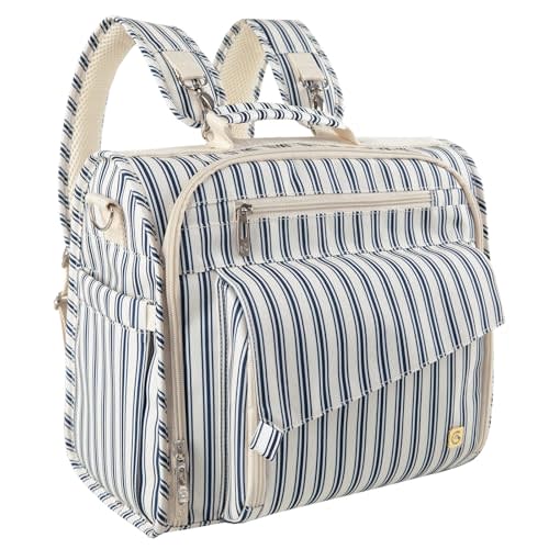 ALLCAMP Diaper Backpack, Waterproof Large Capacity Baby Bag, Multi-Function Nappy Bag with Stroller Hooks, Convertible Tote