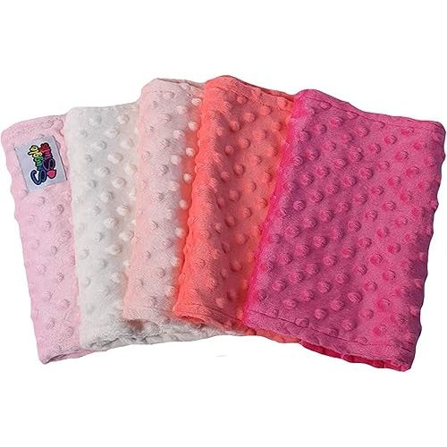 Snuggle Stuffs Baby Girls 5 Pack Minky Dot Burp Cloths - Shades Pink