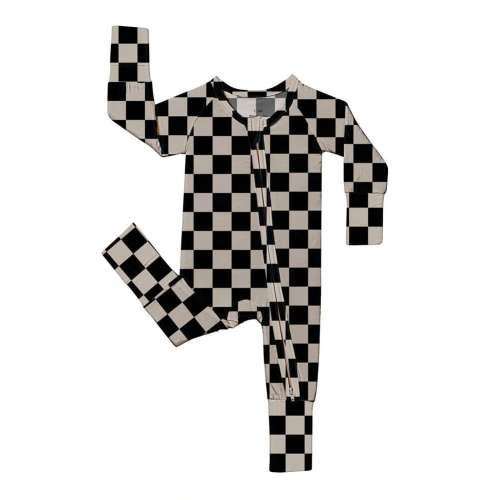 Baby Bamboo Fiber Zip-Up,Gray Plaid Print Romper, All-Season Knit Fabric Skinny Fit With Zipper Detail, Infant Baby Girl Clothes, Perfect For Outdoor Boy Gift. | SHEIN USA