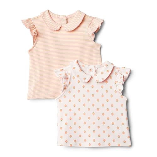 Amazon Essentials x Sofia Grainge Toddlers and Baby Girls' Short Sleeve Blouse, Pack of 2