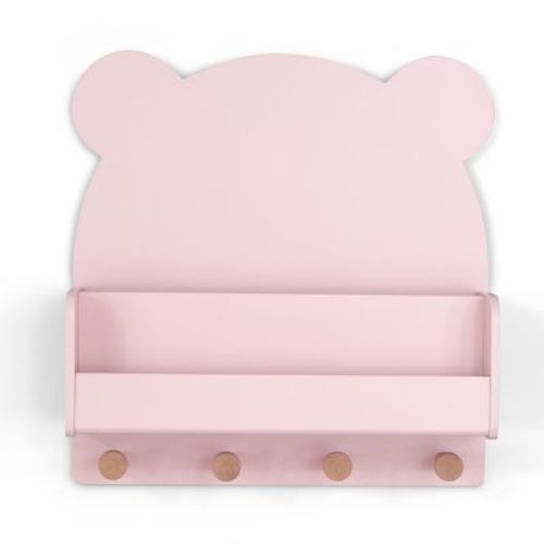 babyGap Brannan Bear Wall Shelf with 4 Hooks, Gap Blush