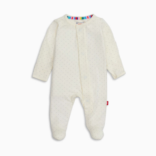 Magnetic Me Modal Magnetic Footie - Pin Dot Cream, 0-3 M