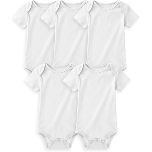 Yoofoss Baby Bodysuits 100% Organic Cotton Baby Short Sleeve Baby Boys Girls Clothes Soft Newborn Infant Romper,5 Pack,0-3 Months