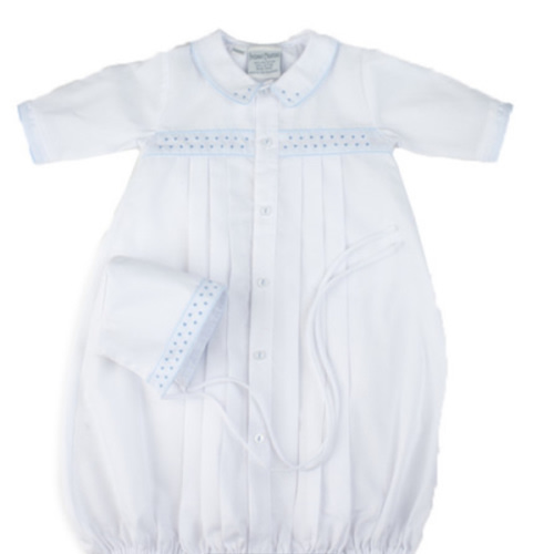 Boys Dot Embroidered Take Me Home Gown with Hat I Feltman Brothers