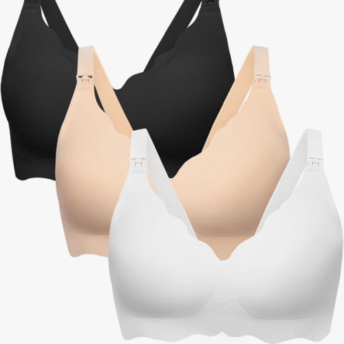 Angelhood Nursing Bras for Breastfeeding 3 Pack Seamless Maternity Bra