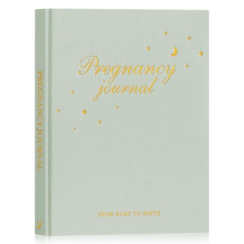 Lanpn My Pregnancy Journal Memory Book for First Time Mom, 156 Page Pregnant Announcement Must Have Planner, Mom to Be Scrapbook Keepsake Gift Pregnancy Tracking Diary for Expecting Parent Sage Green
