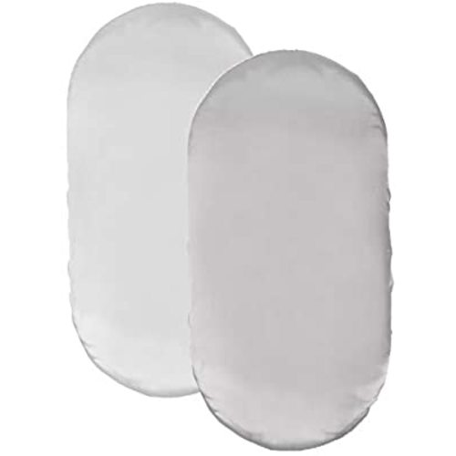Pro Goleem Satin Bassinet Sheet 2 Pack Great for Baby Hair Soft Silk Feeling Sheet for Cradle or Bassinet Pad＆Mattress for Boys and Girls Gift for Newborn and Infant White and Gray