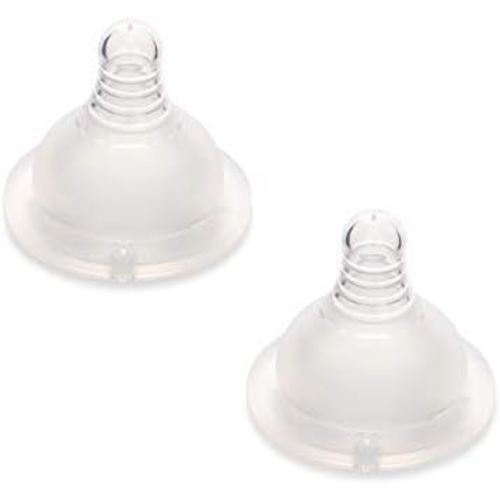 Motif Medical Replacement Slow Flow Nipples for Luna Baby Bottle - Dishwasher-Safe, Silicone Newborn Bottle Nipples - Baby Bottle Nipples for Comfortable Feeding (2 Nipples Included)