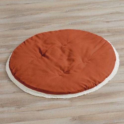 Sweet Jojo Designs Boy or Girl Baby Tummy Time Playmat Boho Fringe Orange and Ivory