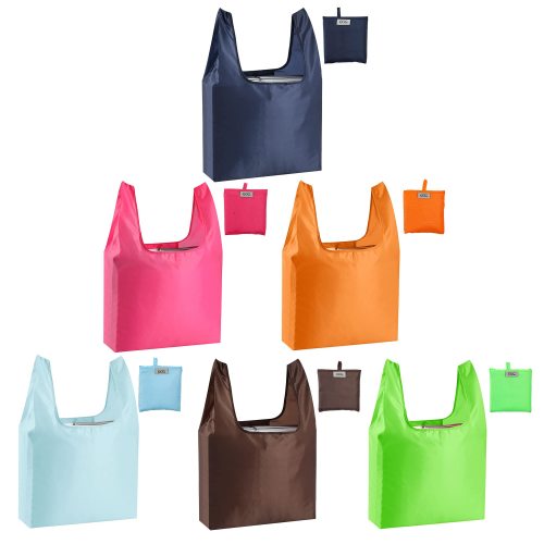 Large Reusable Bags Shopping Washable Foldable 6 Pack Grocery Bags Heavy Duty Lightweight Folding Gift Tote Bag Durable Polyester Color