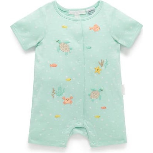 Under the Sea Short Button Up Romper, 0-3M
