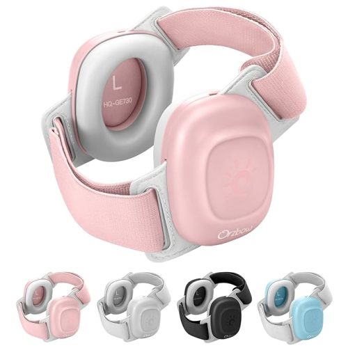Orzbow Baby Headphones for Noise, Baby Ear Muffs Noise Protection for Newborn Toddler 3-48 Months - CE & ANSI Certified, Adjustable Infant Ear Protection for Travel Sleep, 25dB Sound Reduction, Pink