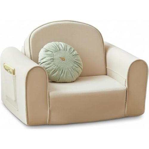 Amazon.com: Tiny Land 2-in-1 Foldable Kids Couch with Pockets – Soft Thick Toddler Sofa, Lounger Couch, Convertible Kids Chair for Playroom, Bedroom or Living Room, Gift for Boys & Girls(Beige) : Home & Kitchen