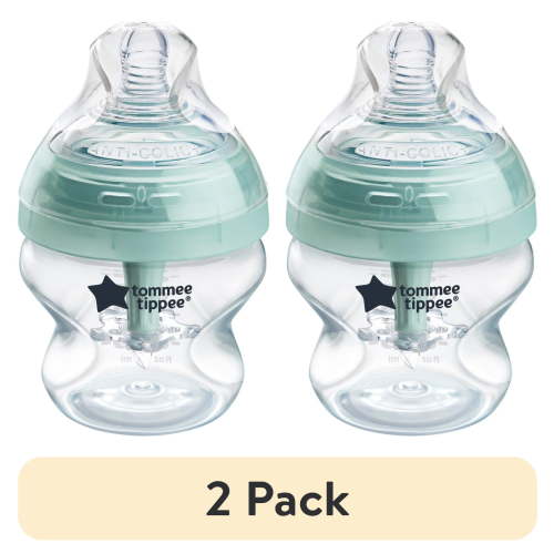 (2 pack) Tommee Tippee Advanced Anti-Colic Baby Bottle, 5oz, Slow Flow Breast-like Nipple, Vented Anti-colic Wand, Pack of 1