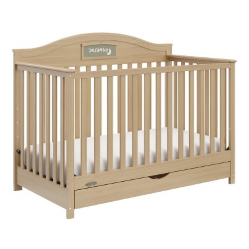 Graco Story Customizable 5-in-1 Convertible Crib with Drawer Driftwood