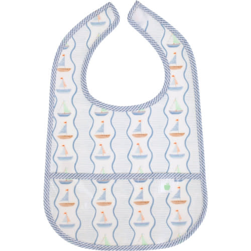 The Wipe It Bib, Sailboats - Apple of My Isla Bibs | Maisonette