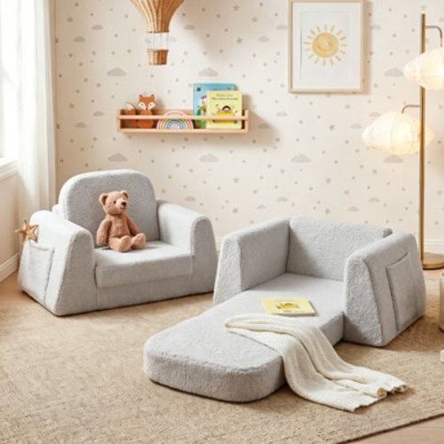 Ebern Designs 2 in 1 Kids Chair with Sturdier Armrests, Kids Sofa, Folding Toddler Couch & Recliner Seat & Reviews | Wayfair