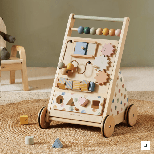 Tiny Land® Versatile Natural Wooden Baby Walker