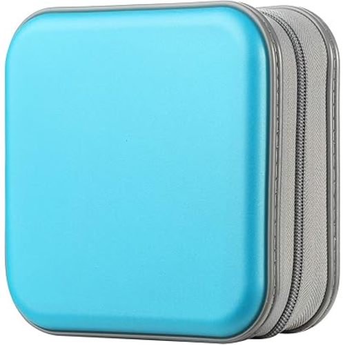alavisxf xx CD Case, 48 Capacity Hard Plastic DVD Case Portable Zipper CD Holder Large Storage Disc Wallet Bag for Car Home Travel (Light Pink, 48 Capacity)