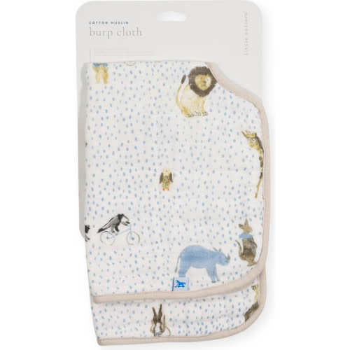 Cotton Muslin Multi-Layered Burp Cloth 14X21, Party Animals - Little Unicorn | Maisonette